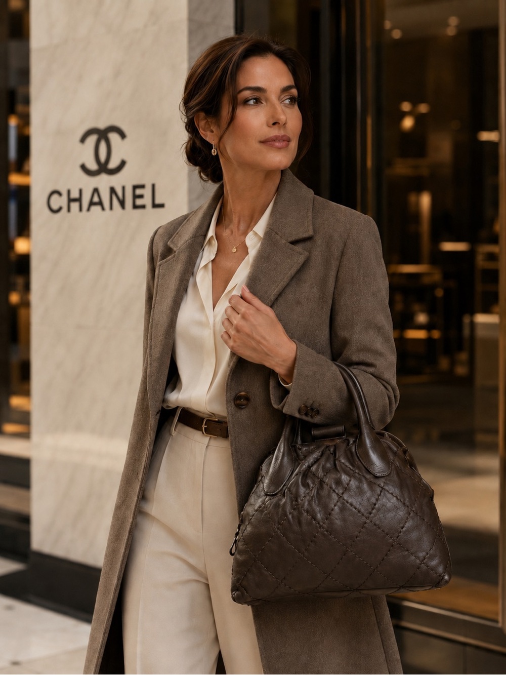 CHANEL CC SHW
Handbag Calfskin Leather Brown